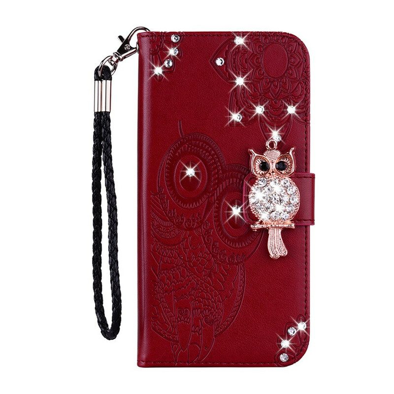 Folio-hoesje voor Samsung Galaxy S21 Plus 5G Uil Mandala En Charme