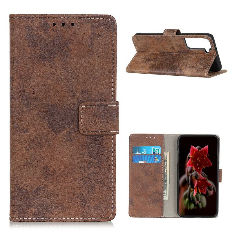 Folio-hoesje voor Samsung Galaxy S21 Plus 5G Vintage Kunstleer