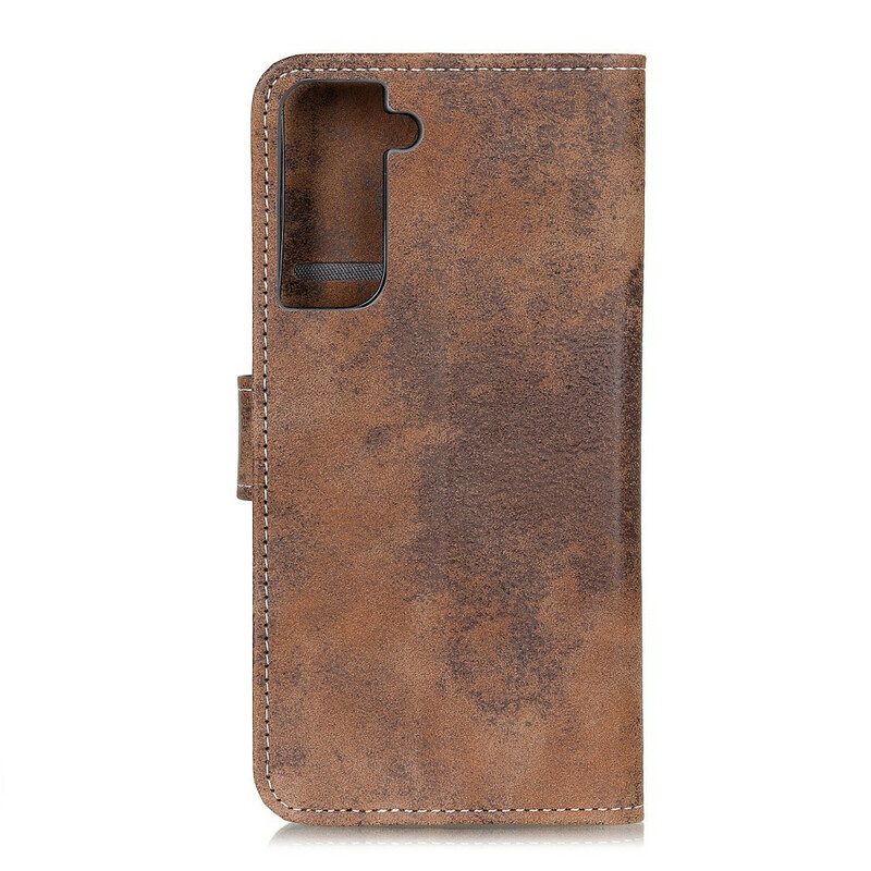 Folio-hoesje voor Samsung Galaxy S21 Plus 5G Vintage Kunstleer