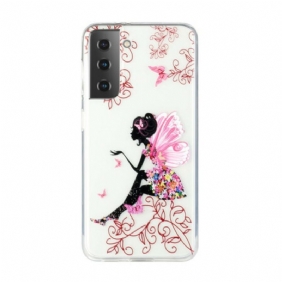 Hoesje voor Samsung Galaxy S21 Plus 5G Transparante Bloemenfee