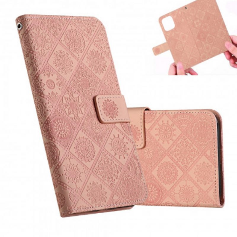 Leren Hoesje voor Samsung Galaxy S21 Plus 5G Tapijt Patroon