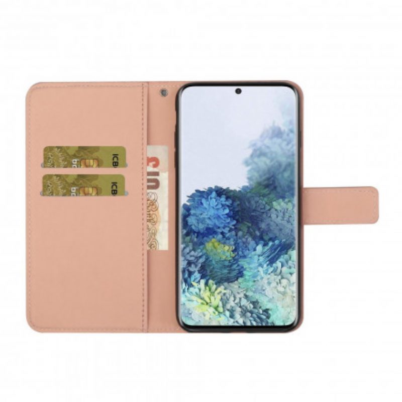 Leren Hoesje voor Samsung Galaxy S21 Plus 5G Tapijt Patroon