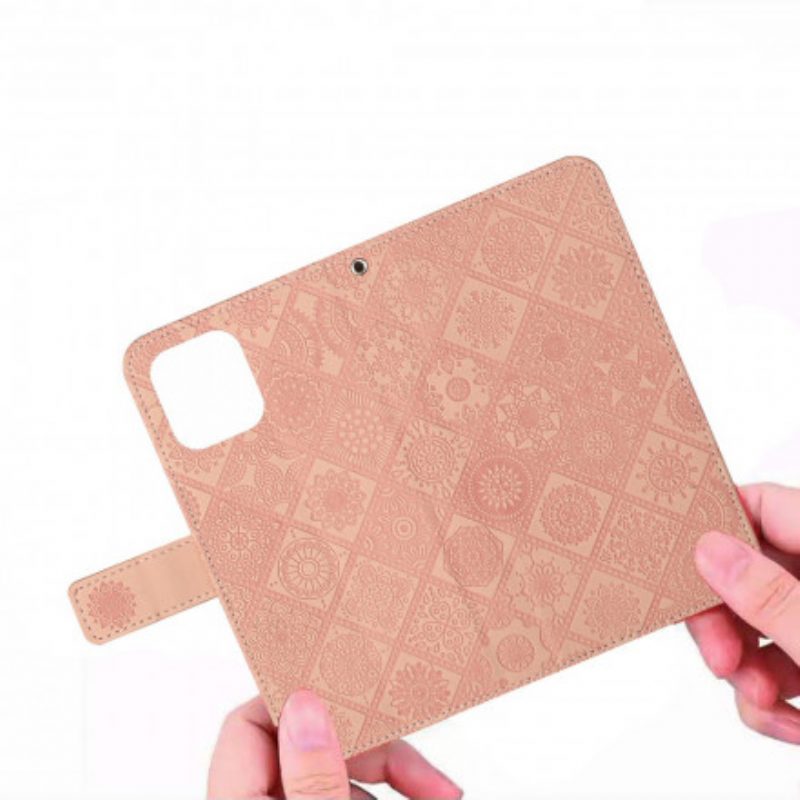 Leren Hoesje voor Samsung Galaxy S21 Plus 5G Tapijt Patroon