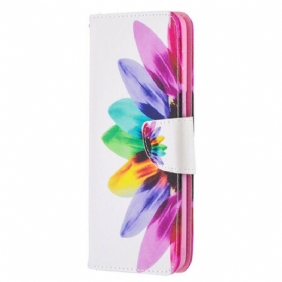 Leren Hoesje voor Samsung Galaxy S21 Plus 5G Waterverf Bloem