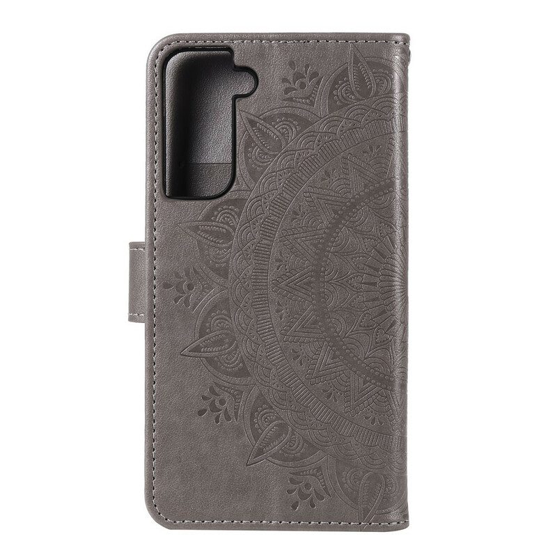 Leren Hoesje voor Samsung Galaxy S21 Plus 5G Zon Mandala