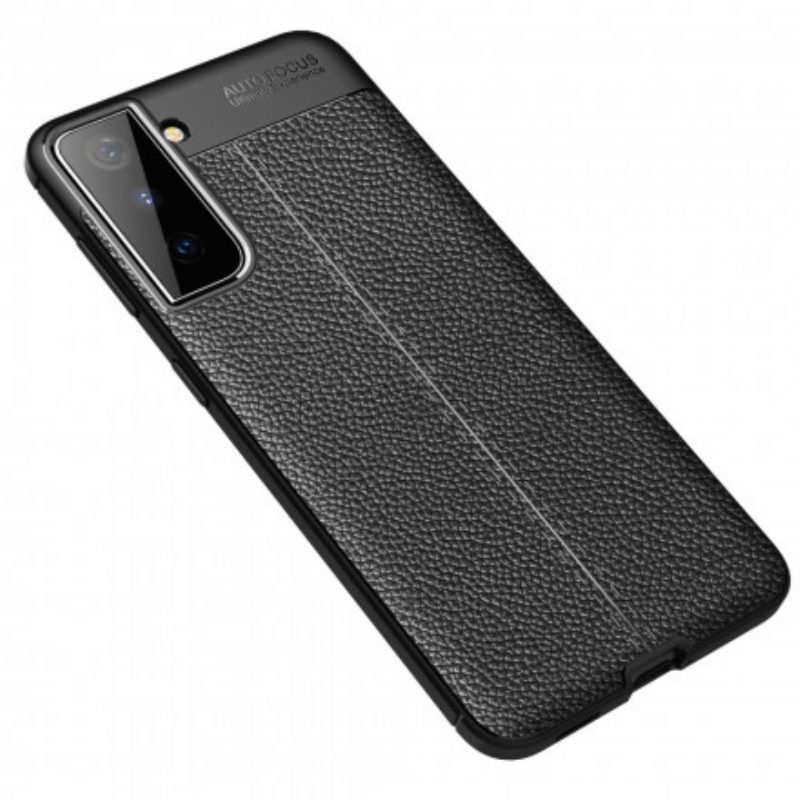 Telefoonhoesje voor Samsung Galaxy S21 Plus 5G Dubbellijnig Litchi-leereffect