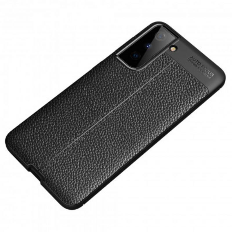 Telefoonhoesje voor Samsung Galaxy S21 Plus 5G Dubbellijnig Litchi-leereffect