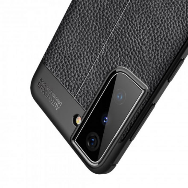 Telefoonhoesje voor Samsung Galaxy S21 Plus 5G Dubbellijnig Litchi-leereffect