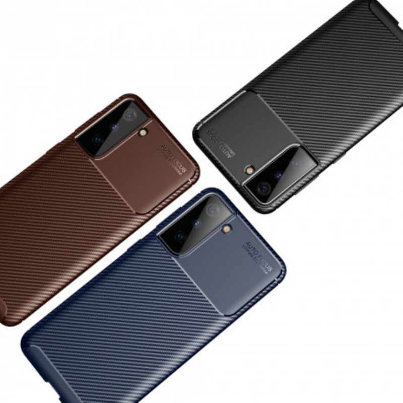 Telefoonhoesje voor Samsung Galaxy S21 Plus 5G Flexibele Koolstofvezeltextuur