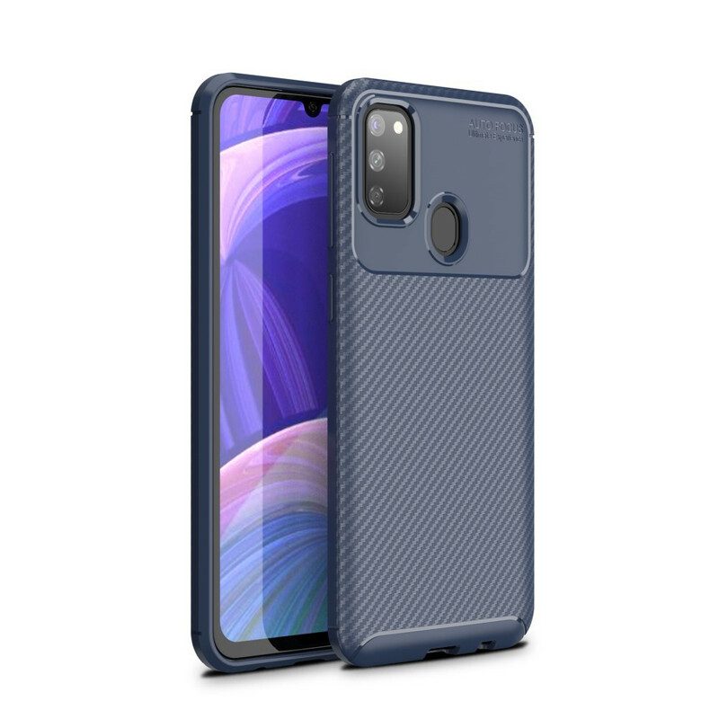 Hoesje voor Samsung Galaxy M21 Flexibele Koolstofvezeltextuur