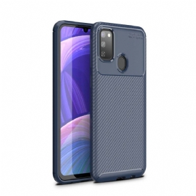 Hoesje voor Samsung Galaxy M21 Flexibele Koolstofvezeltextuur