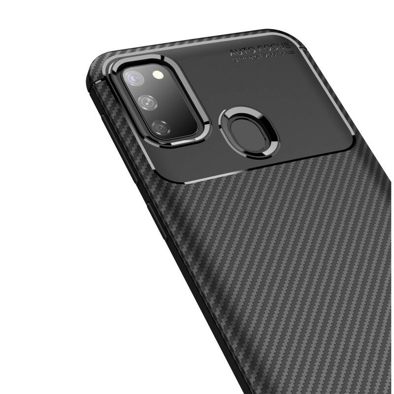 Hoesje voor Samsung Galaxy M21 Flexibele Koolstofvezeltextuur