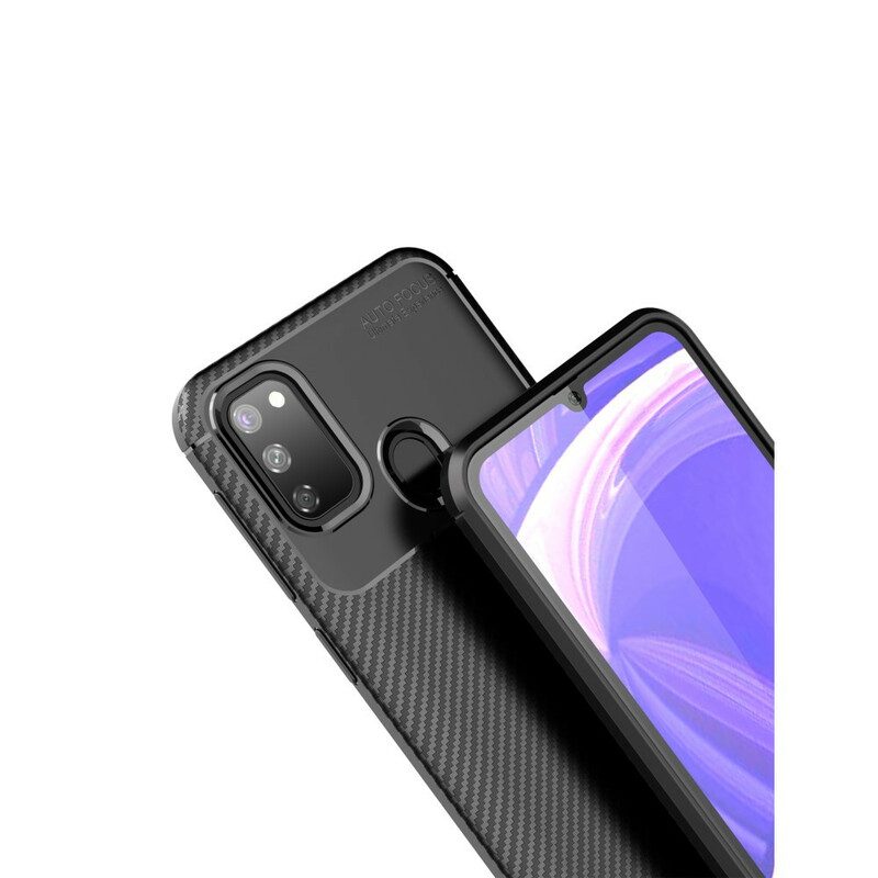 Hoesje voor Samsung Galaxy M21 Flexibele Koolstofvezeltextuur