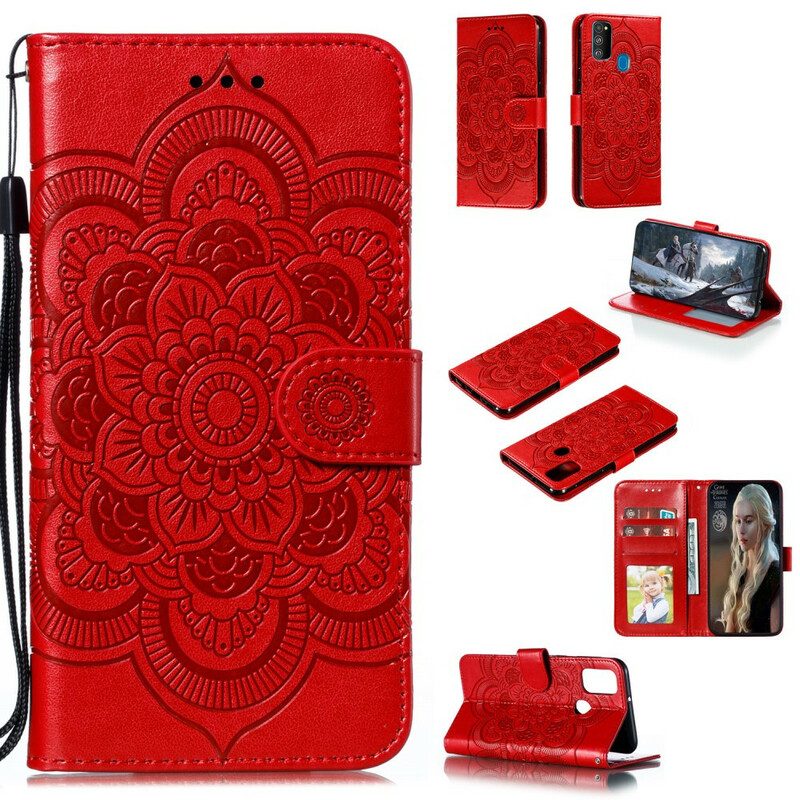 Leren Hoesje voor Samsung Galaxy M21 Volledige Mandala