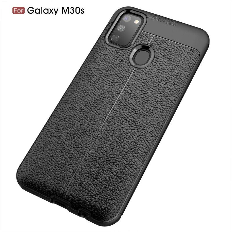 Telefoonhoesje voor Samsung Galaxy M21 Dubbellijnig Litchi-leereffect