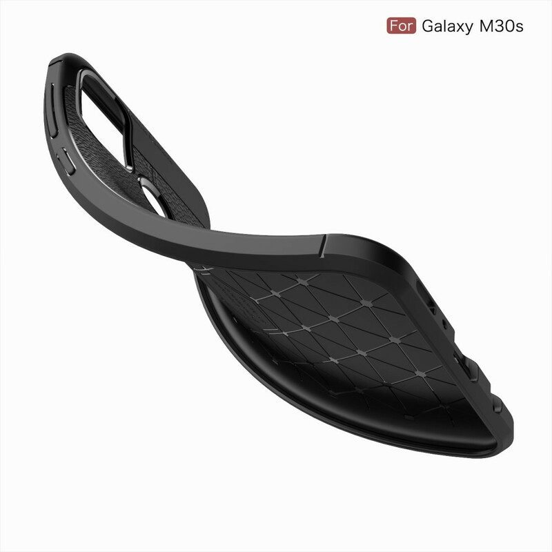 Telefoonhoesje voor Samsung Galaxy M21 Dubbellijnig Litchi-leereffect