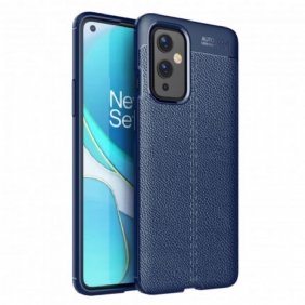 Telefoonhoesje voor OnePlus 9 Dubbellijnig Litchi-leereffect