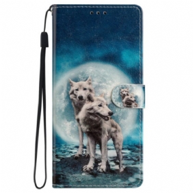 Bescherming Hoesje iPhone 16 Pro Twee Wolven Met Riemen