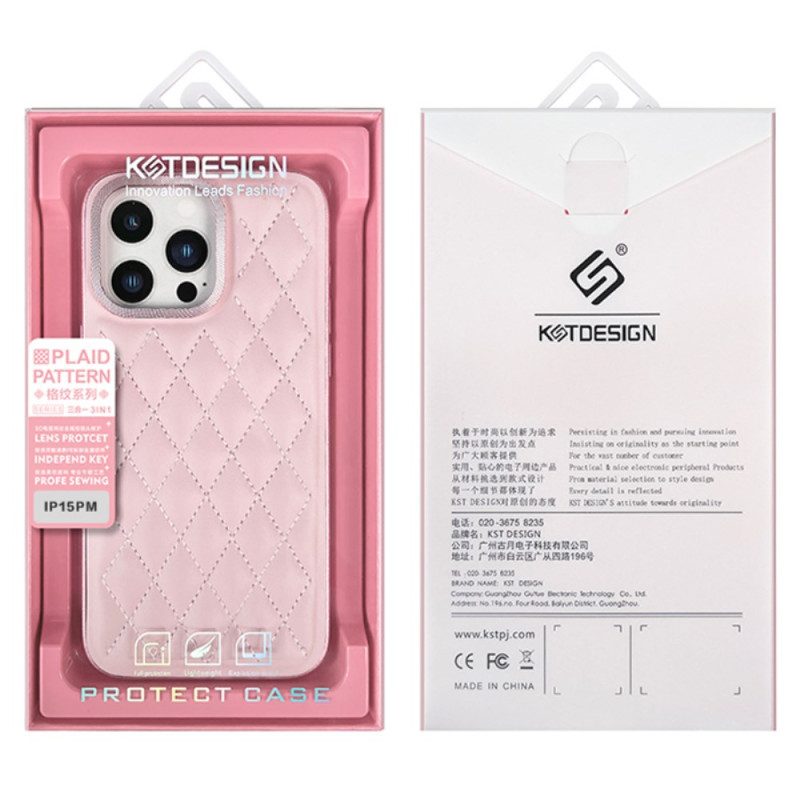 Cover Hoesje iPhone 16 Pro Telefoonhoesje Gewatteerd Kst Design