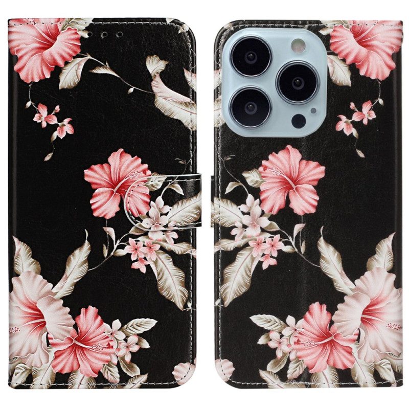 Flip Case Leren iPhone 16 Pro Diverse Patronen