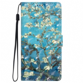 Folio-hoesje iPhone 16 Pro Telefoonhoesje Bloemenkunst Met Riem