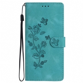 Folio-hoesje iPhone 16 Pro Telefoonhoesje Bloemenmotiefprint