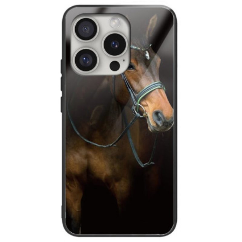 Hoesje iPhone 16 Pro Paard Gehard Glas Bescherming Hoesje