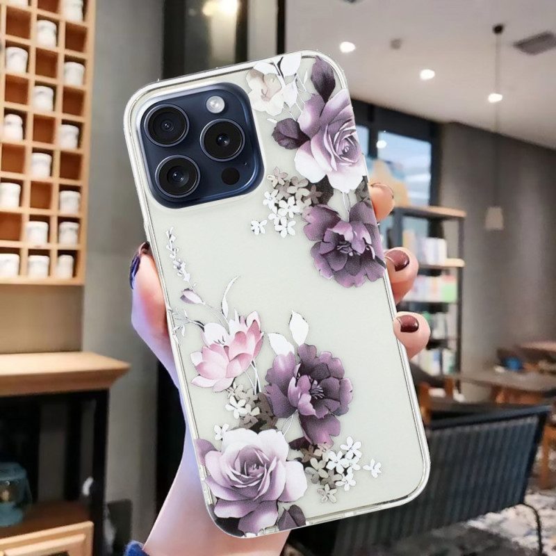 Hoesje iPhone 16 Pro Pioenrozen Bescherming Hoesje