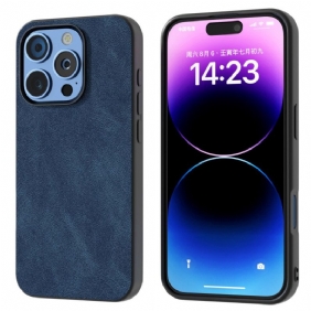 Hoesje Voor iPhone 16 Pro Retro Lederen Stijl