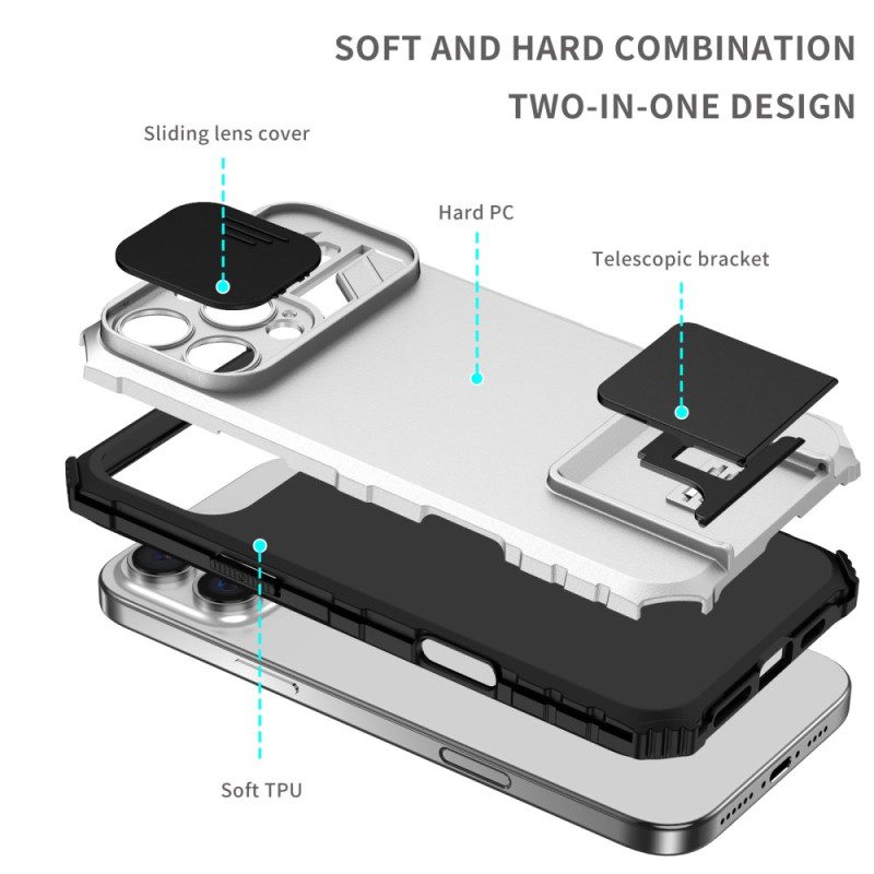 Hoesje Voor iPhone 16 Pro Schuif Voor Camera En Ondersteuning