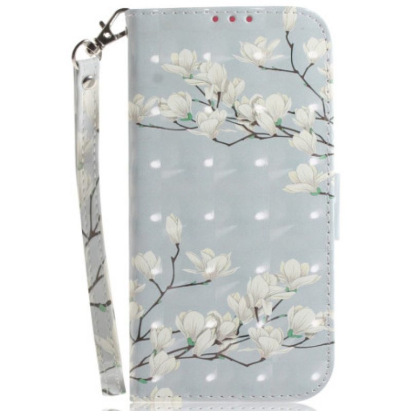 Leren Hoesje iPhone 16 Pro Band Magnolia's