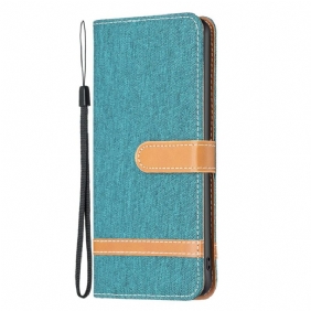 Leren Hoesje iPhone 16 Pro Bandstof Bescherming Hoesje