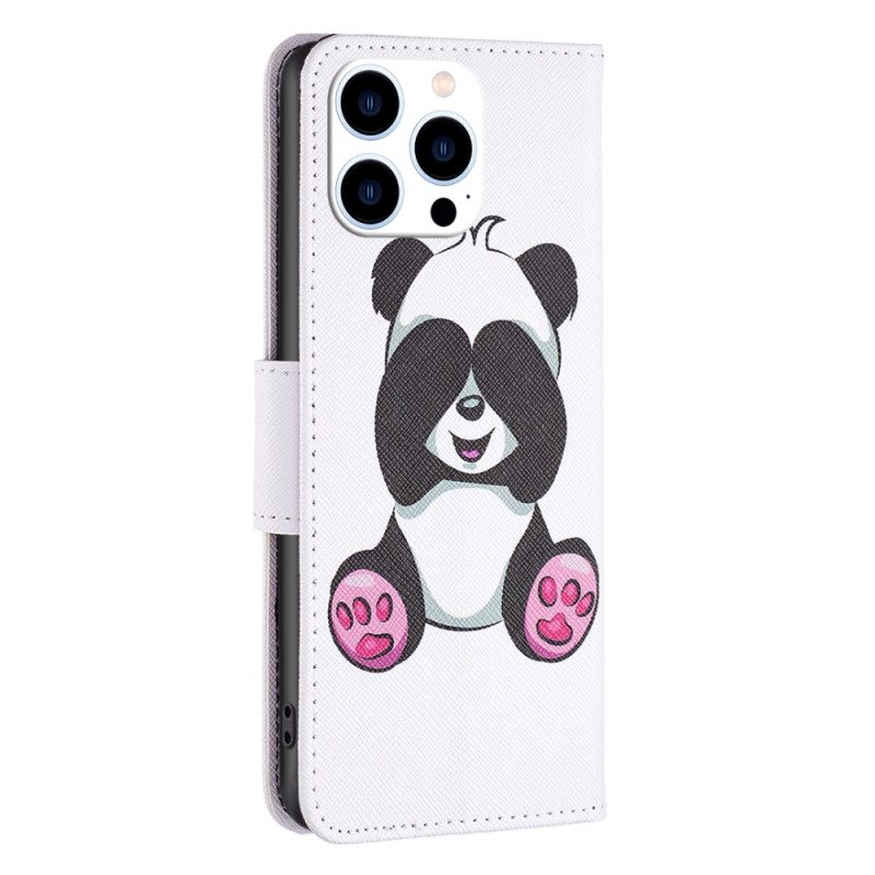 Leren Hoesje Voor iPhone 16 Pro Panda