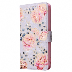 Leren Hoesje Voor iPhone 16 Pro Rfid Blocker-portemonnee Met Bloemenmotief