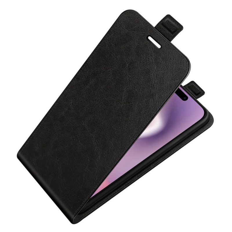 Leren Hoesje Voor iPhone 16 Pro Verticale Klep