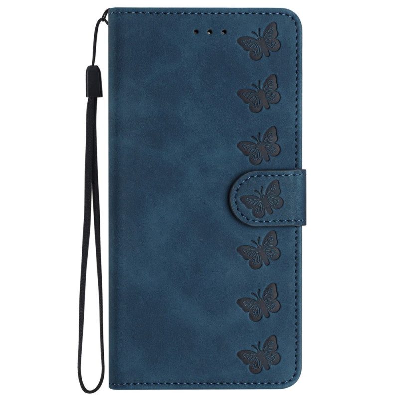 Leren Hoesje Voor iPhone 16 Pro Vlinderfries