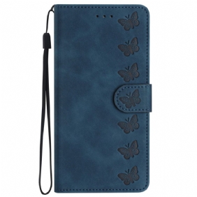 Leren Hoesje Voor iPhone 16 Pro Vlinderfries