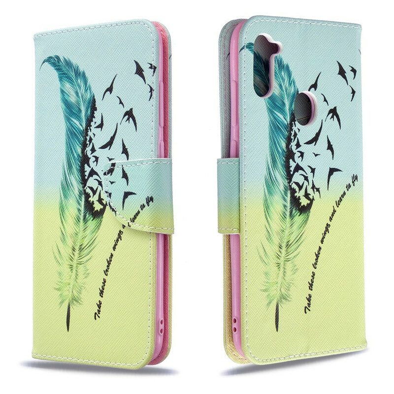 Flip Case voor Samsung Galaxy M11 Leren Vliegen