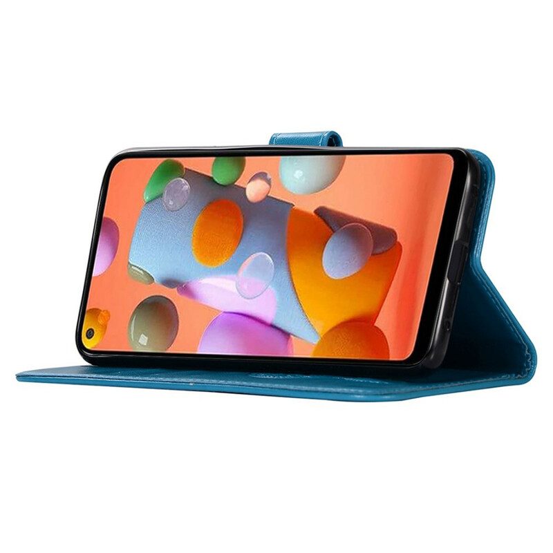 Folio-hoesje voor Samsung Galaxy M11 Dromenvanger Uil Met Leereffect