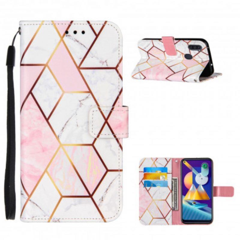 Folio-hoesje voor Samsung Galaxy M11 Geometrisch Marmer