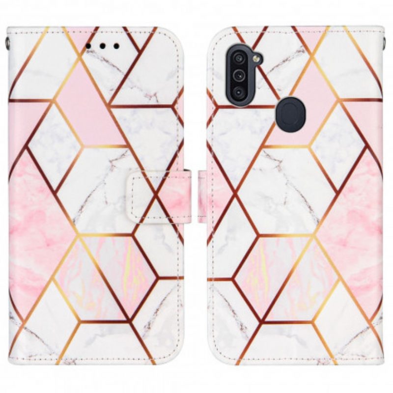 Folio-hoesje voor Samsung Galaxy M11 Geometrisch Marmer