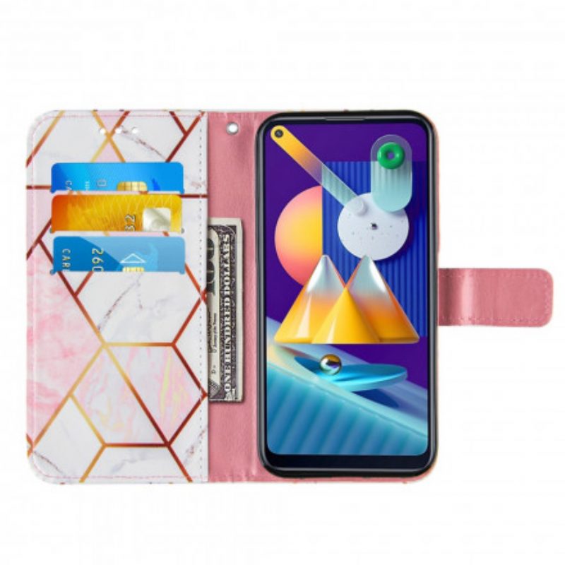 Folio-hoesje voor Samsung Galaxy M11 Geometrisch Marmer