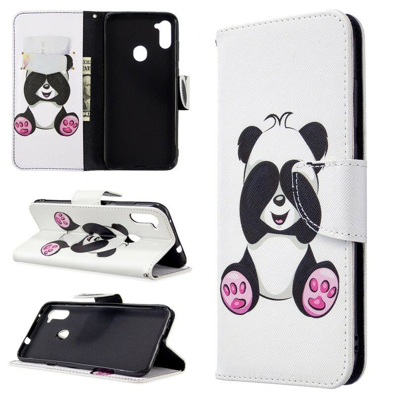 Folio-hoesje voor Samsung Galaxy M11 Panda-plezier