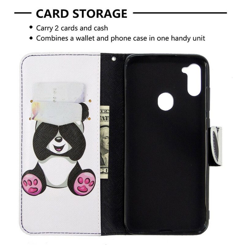 Folio-hoesje voor Samsung Galaxy M11 Panda-plezier