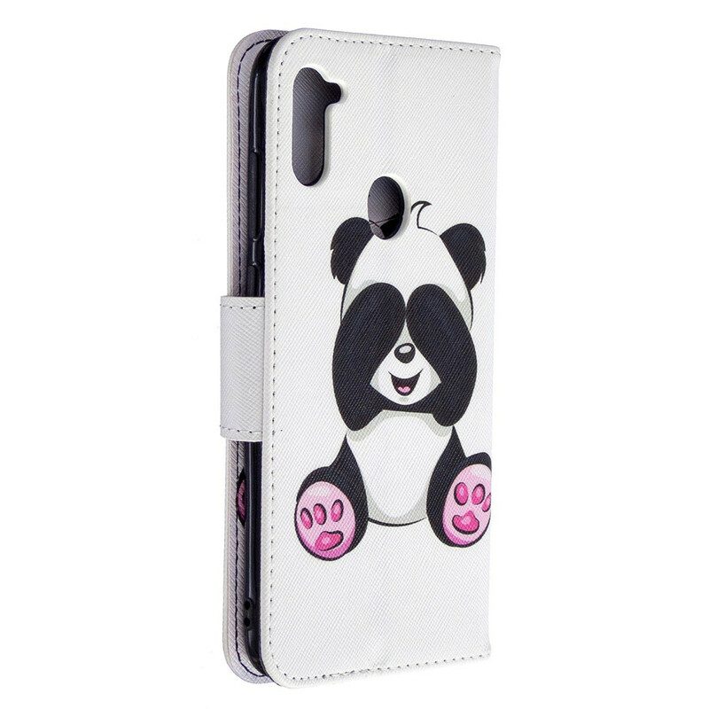 Folio-hoesje voor Samsung Galaxy M11 Panda-plezier