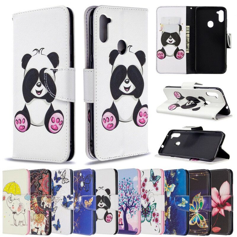 Folio-hoesje voor Samsung Galaxy M11 Panda-plezier