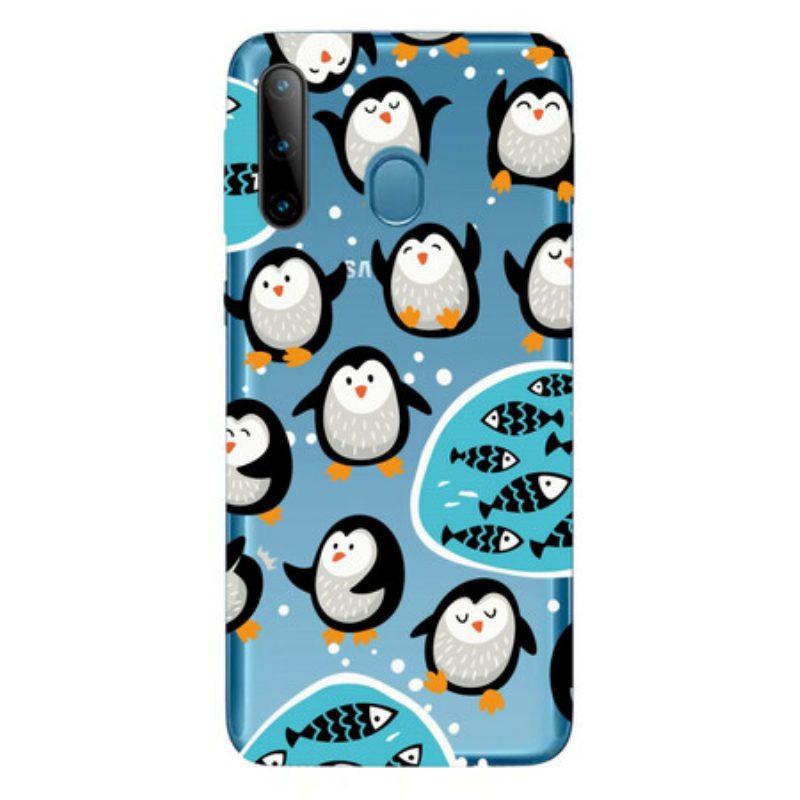 Hoesje voor Samsung Galaxy M11 Pinguïns En Vissen