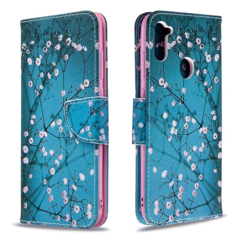 Leren Hoesje voor Samsung Galaxy M11 Bloeiende Boom