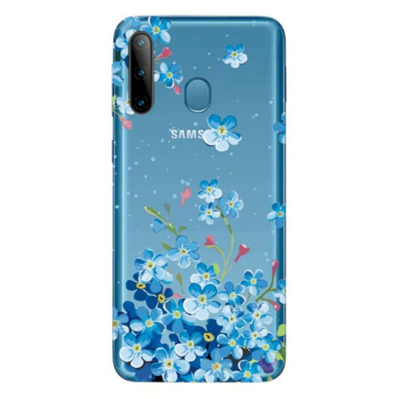 Telefoonhoesje voor Samsung Galaxy M11 Blauwe Bloemen