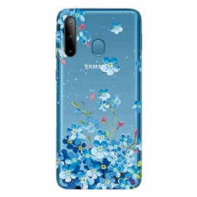 Telefoonhoesje voor Samsung Galaxy M11 Blauwe Bloemen